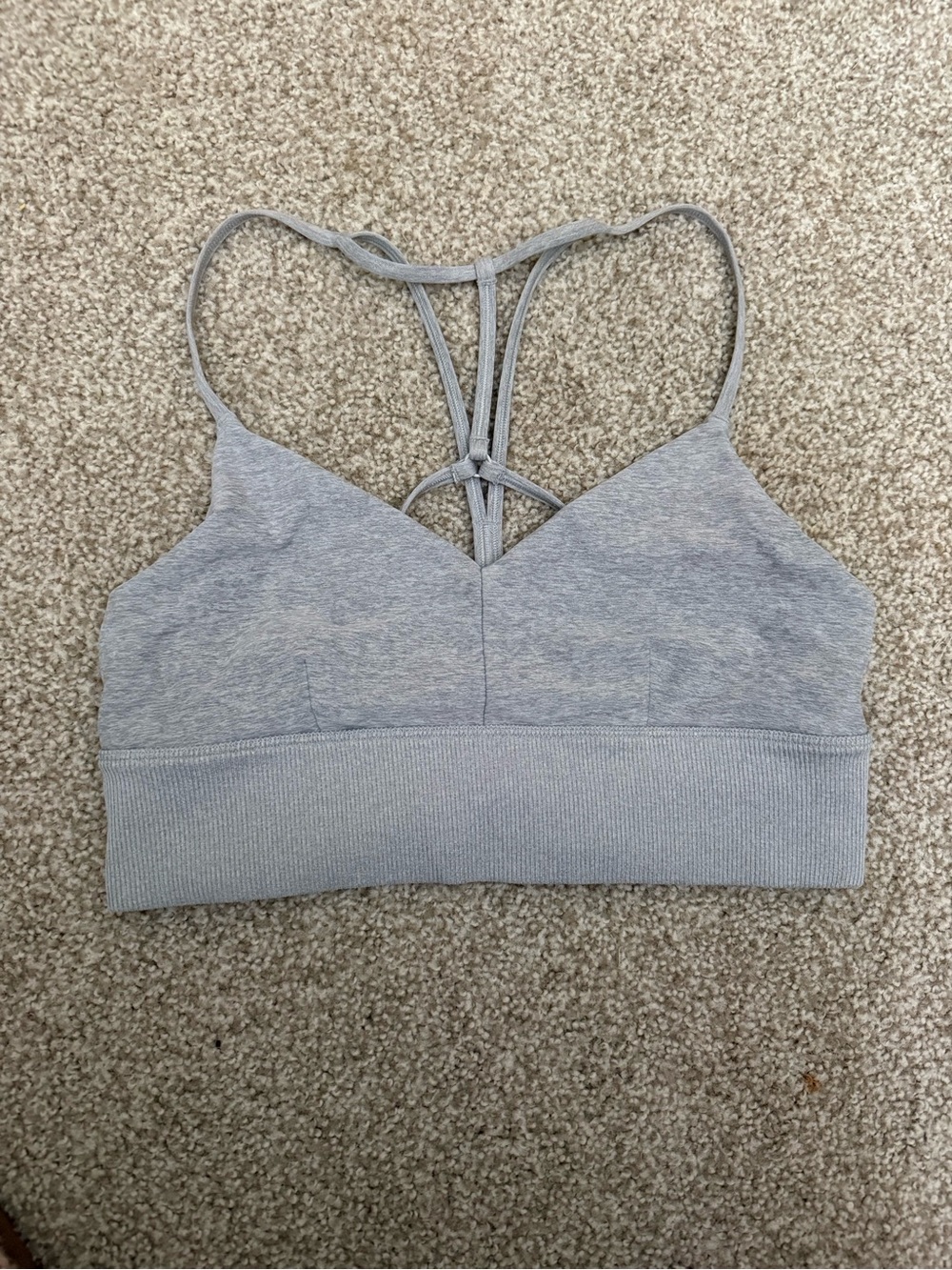 ALO Yoga Light Gray Strappy Seamless Bralette